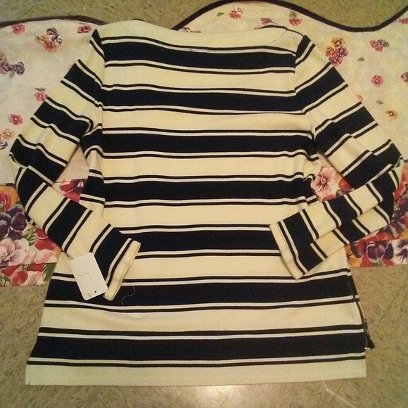 TALBOTS Striped Pullover Top with Side LARGE - Picture 6 of 8